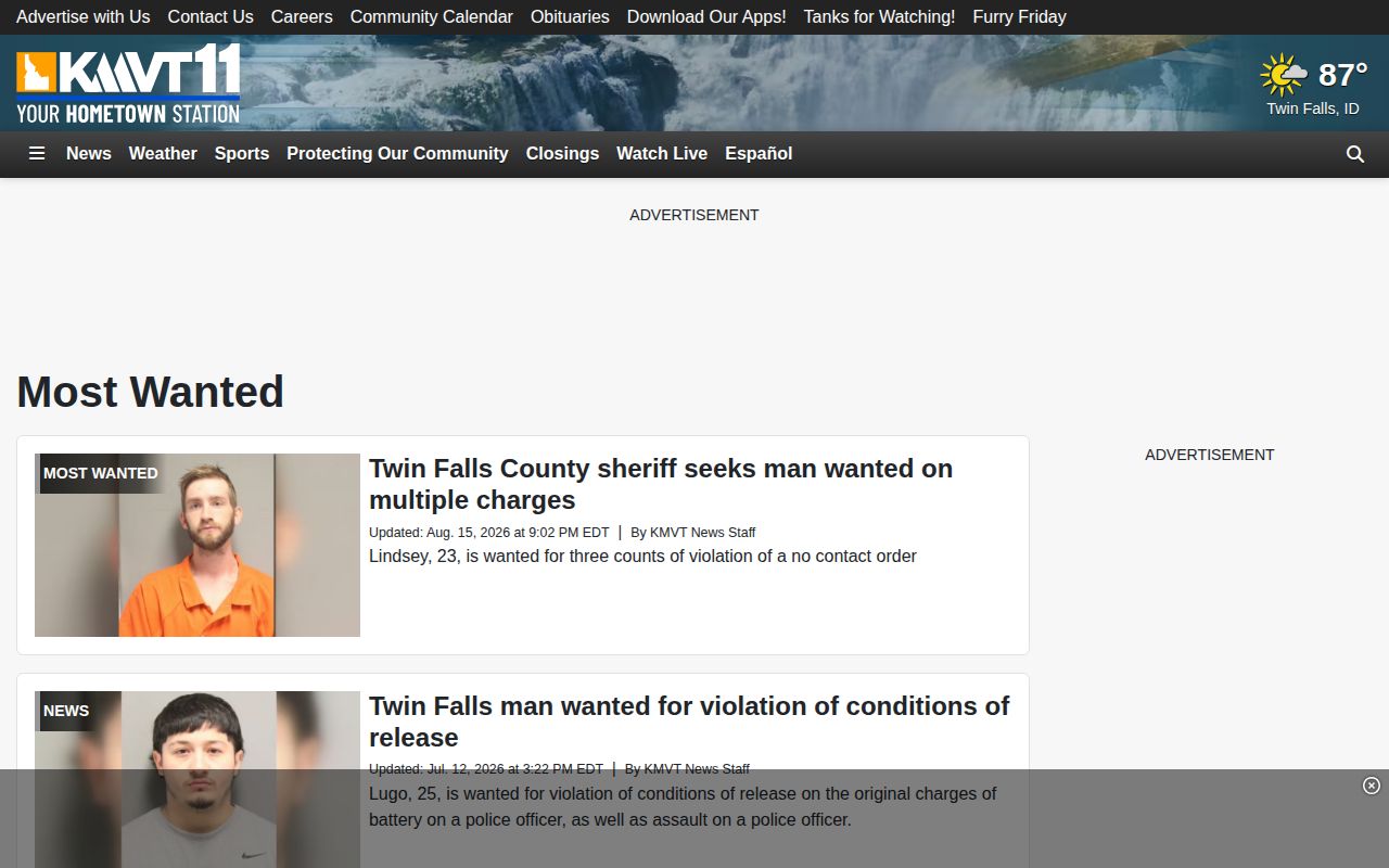 KMVT Twin Falls County Most Wanted crime news category